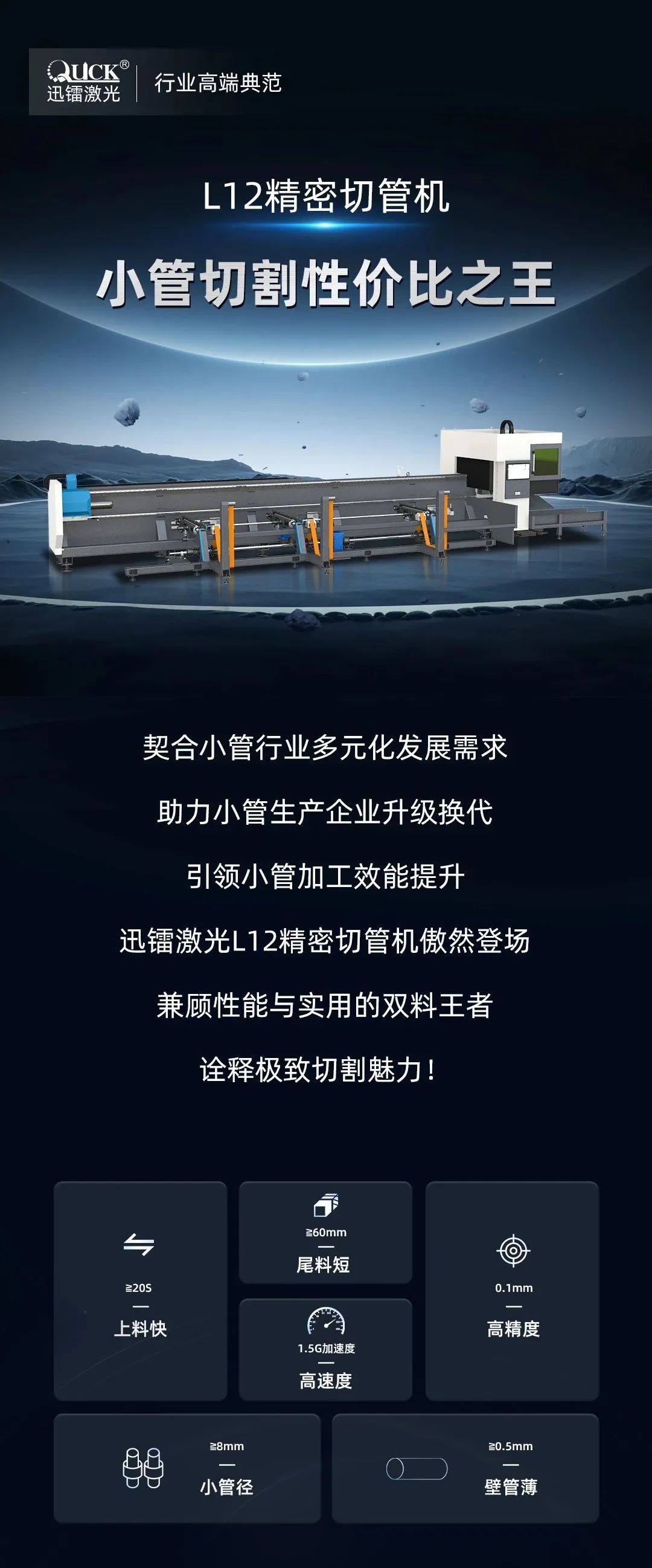 迅鐳激光L12精密切管機 | 小而強大，定義行業(yè)新標桿！(圖2)